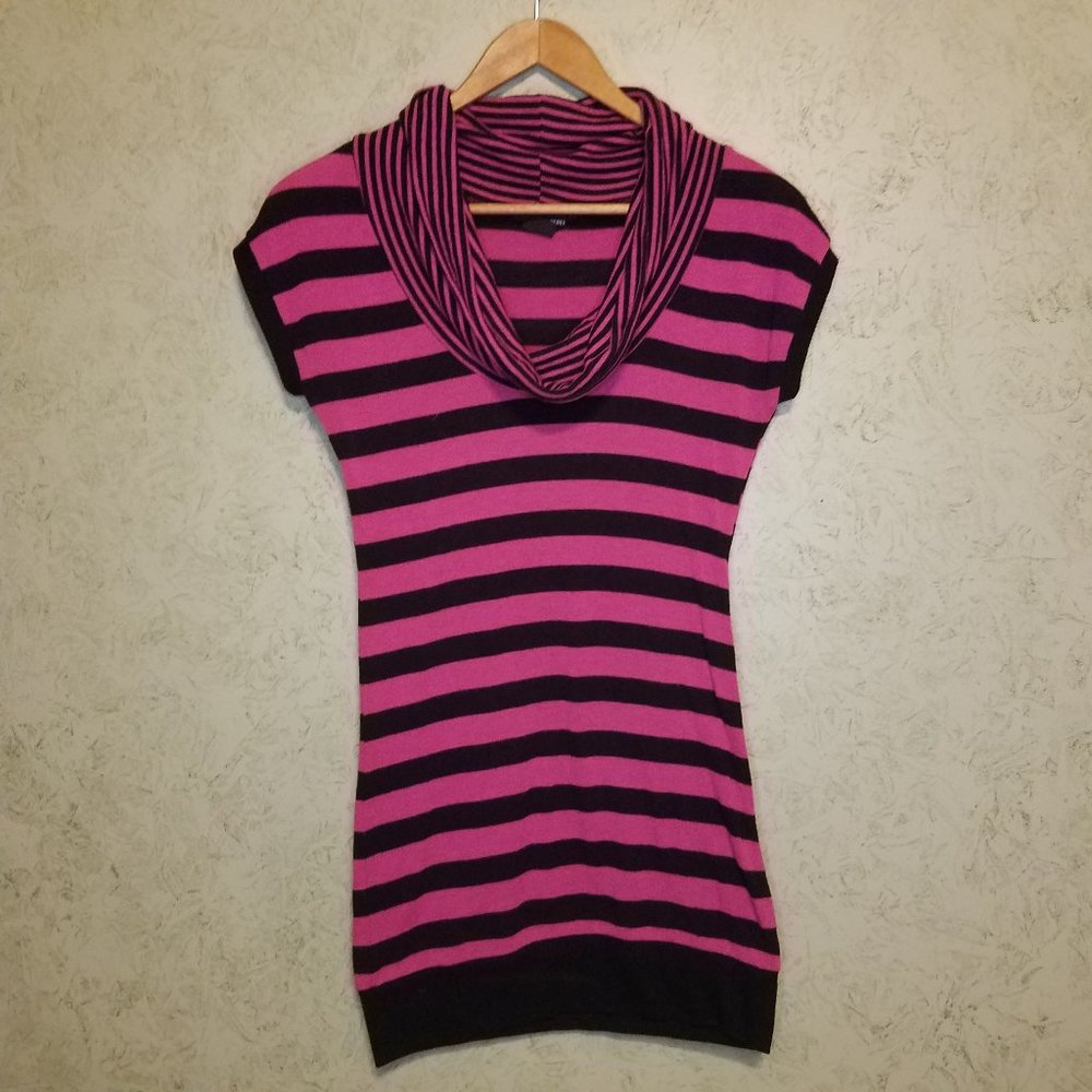 Pink & Black Striped Top